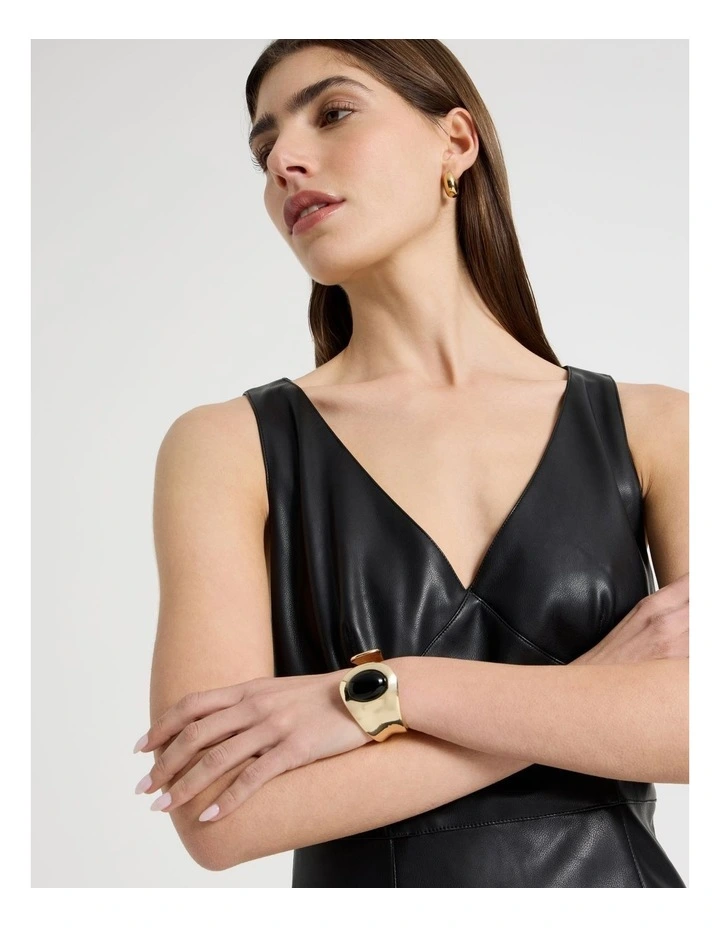 Gold-Toned Black Stone Cuff image 4