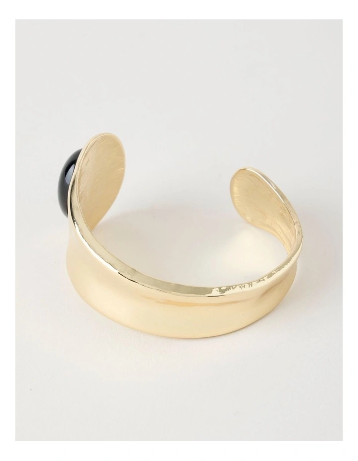 Gold-Toned Black Stone Cuff image 5