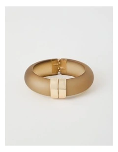 Hinged Bangle in Tannin