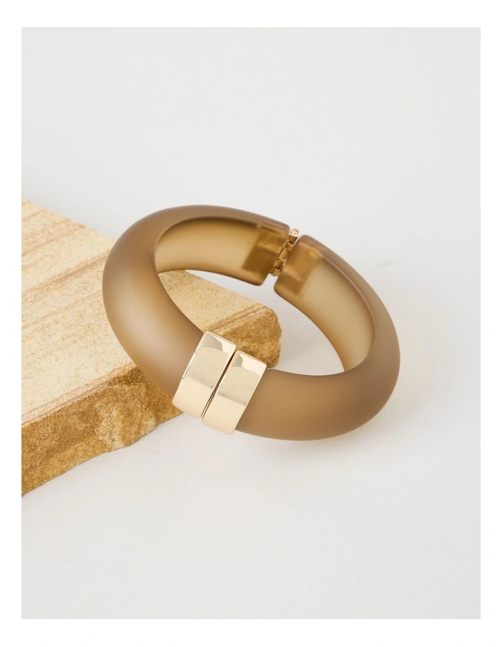 Hinged Bangle in Tannin image 3