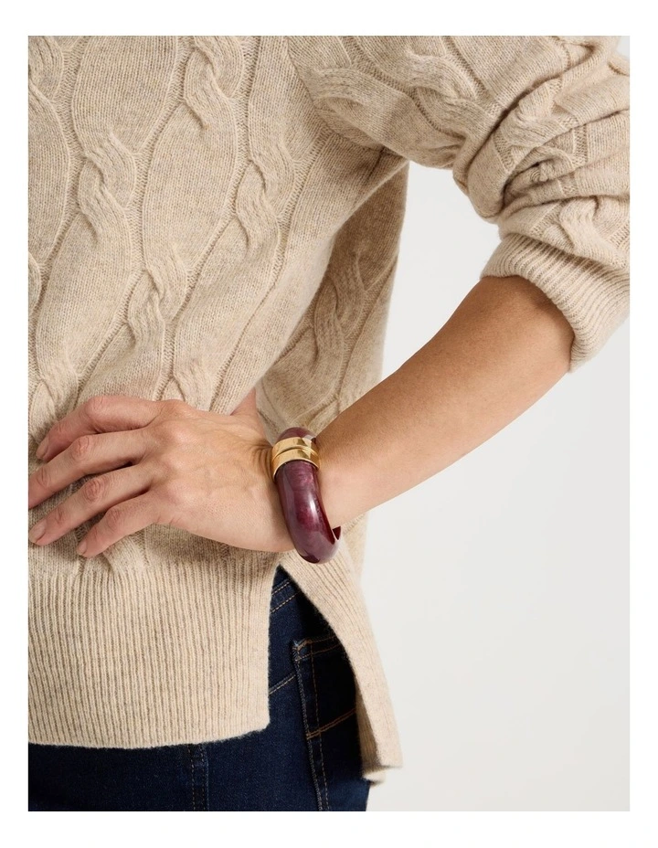Hinged Bangle in Burgundy image 4
