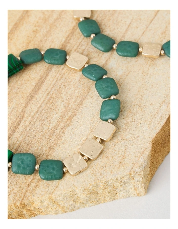 Green Square Bead Bracelet image 5