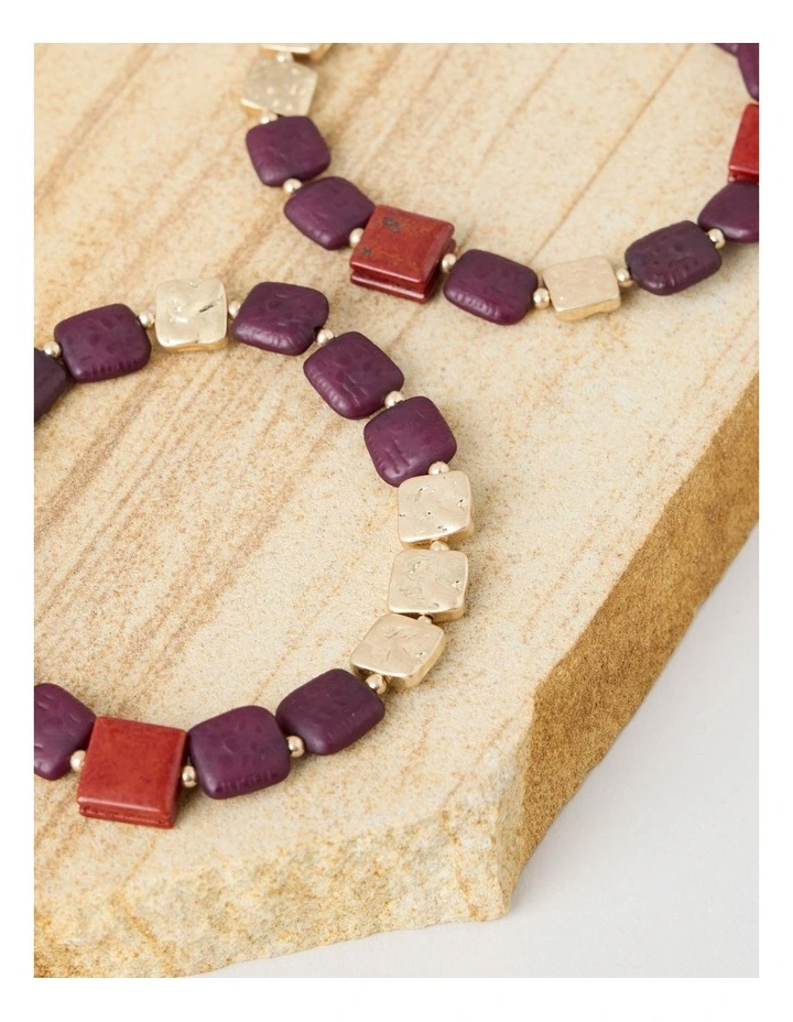 Burgundy Square Bead Bracelet image 5