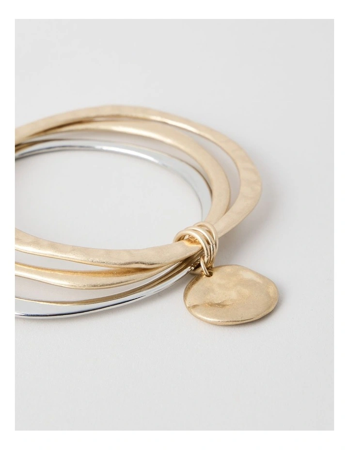 Disc Bangle Stack in Gold and Silver image 5