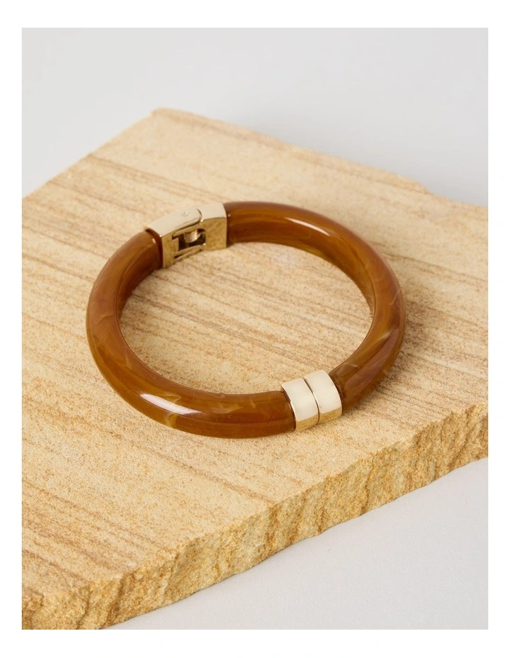 Narrow Hinged Bangle in Terracotta image 1