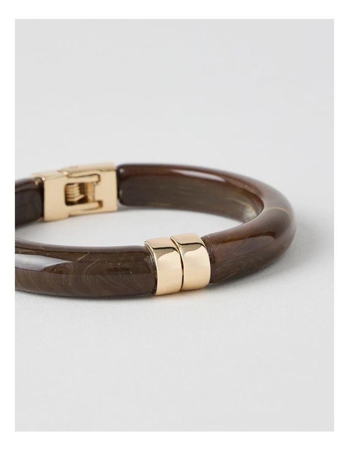 Narrow Hinged Bangle in Chocolate image 5