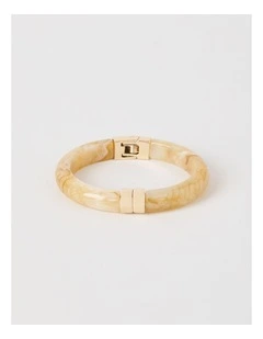 Narrow Hinged Bangle in Butter