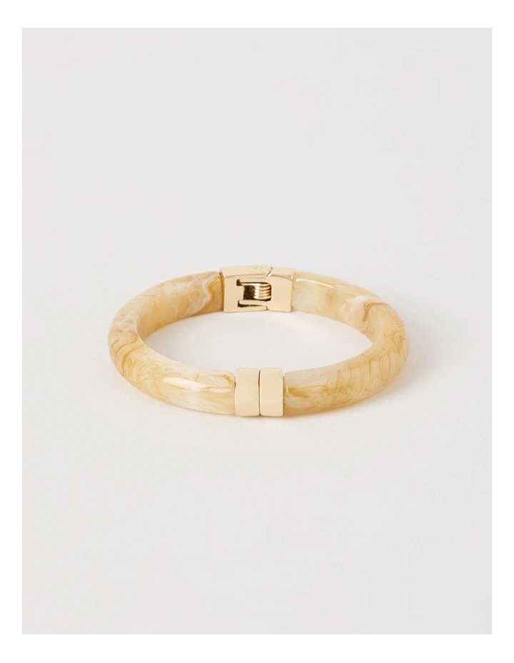 Narrow Hinged Bangle in Butter image 1