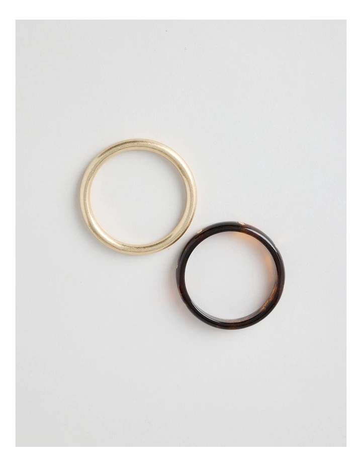 Studded Bangle Stack in Tort image 5