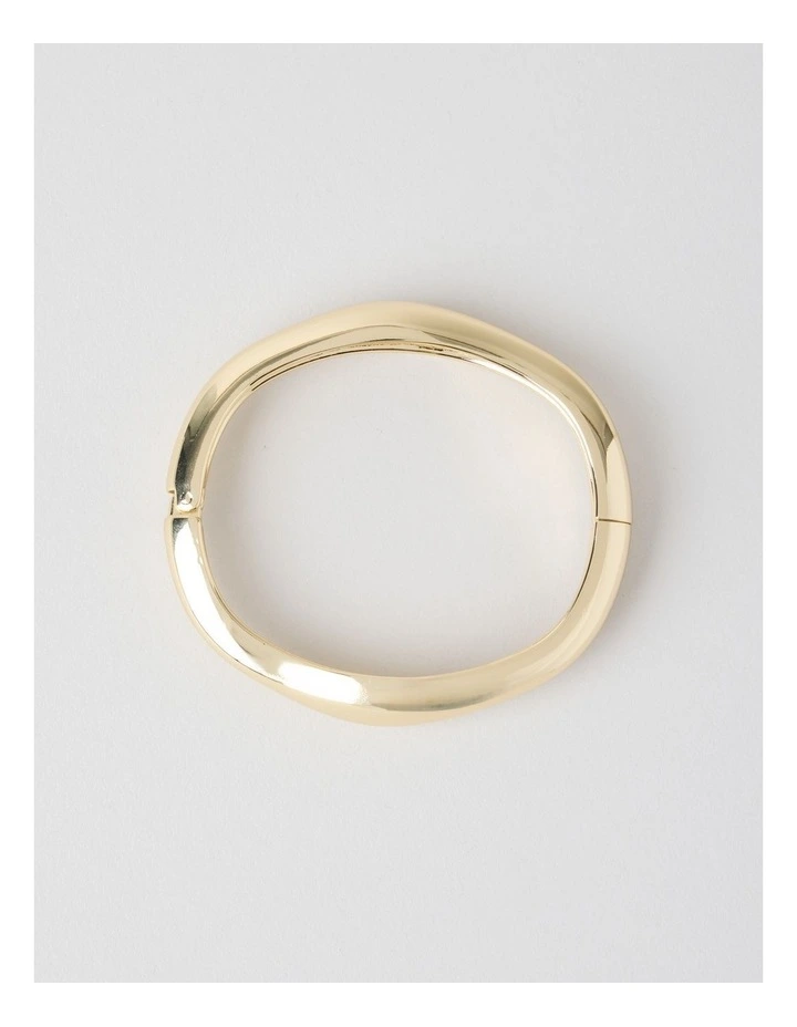 Organic Hinge Bangle in Gold image 3