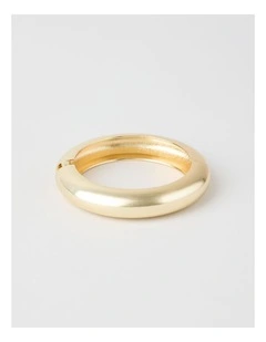 Smooth Hinged Bangle in Gold