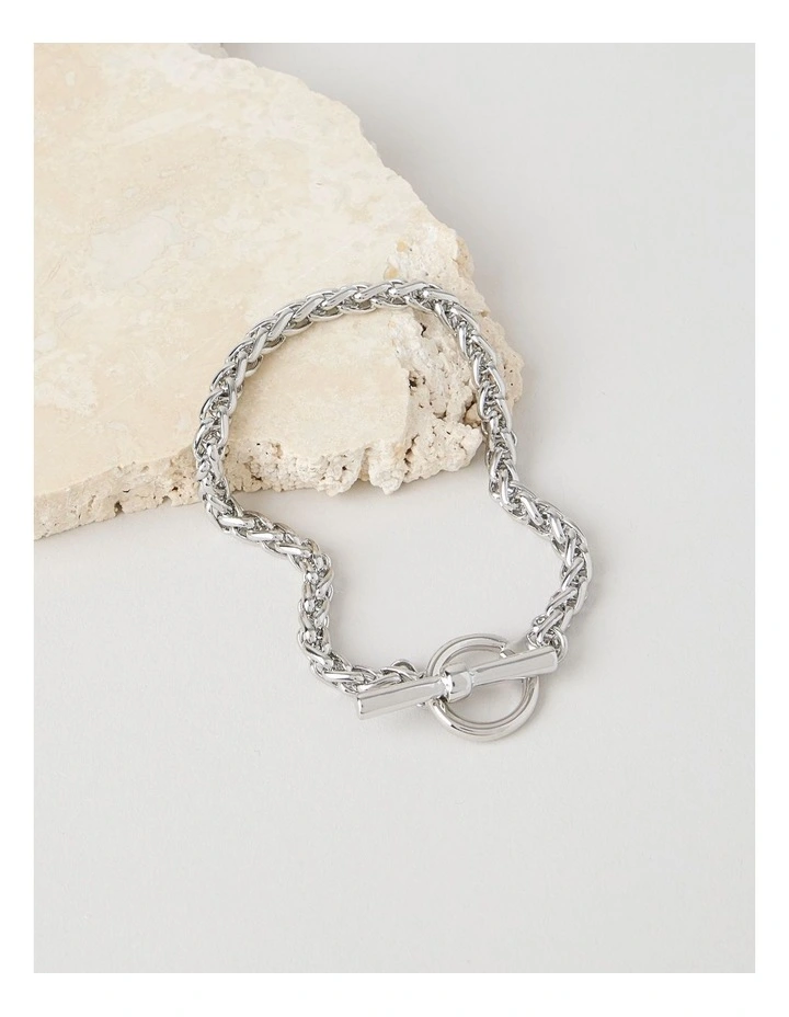 Twisted Rope Chain Bracelet in Silver image 2