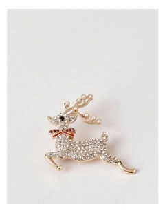 Reindeer Brooch in Gold