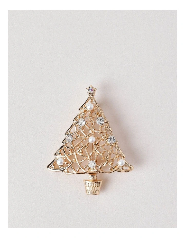 Tree Brooch in Gold image 1