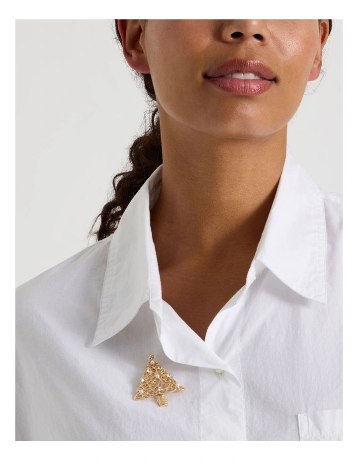 Tree Brooch in Gold image 2