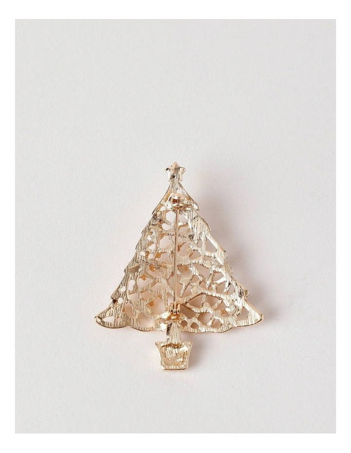 Tree Brooch in Gold image 3