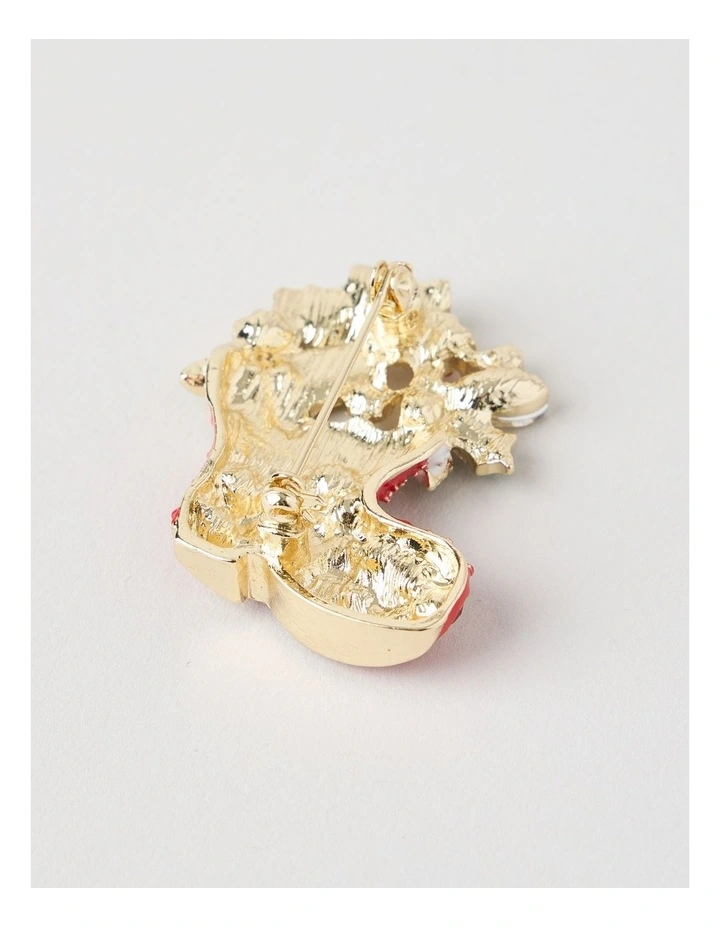 Novelty Christmas Stocking Brooch in Red image 2