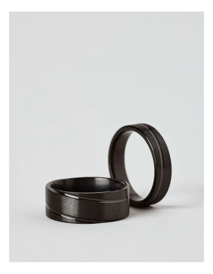 Clean Lines Ring 2 Pack Ring in Black image 1