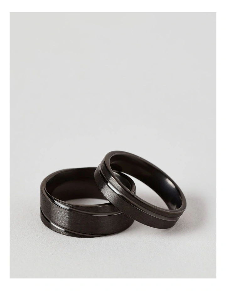Clean Lines Ring 2 Pack Ring in Black image 3