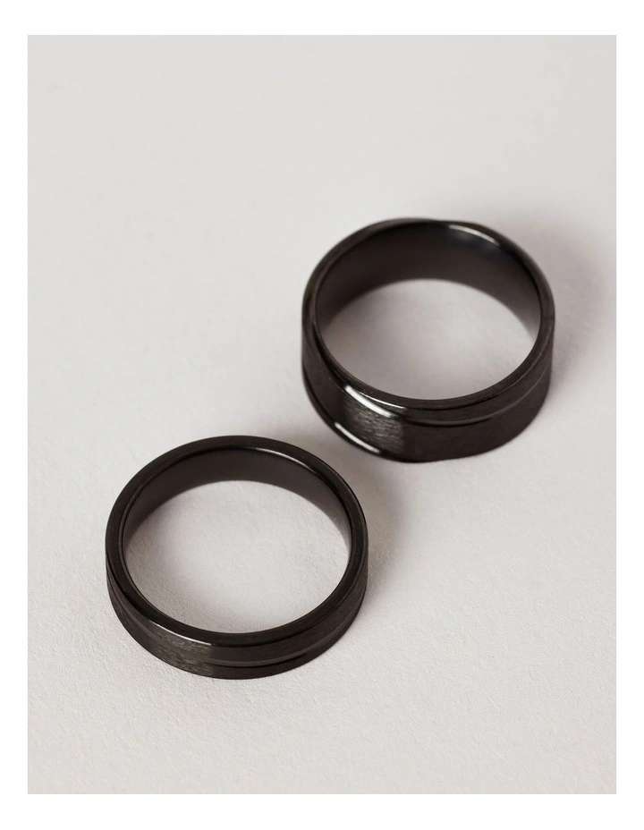 Clean Lines Ring 2 Pack Ring in Black image 5