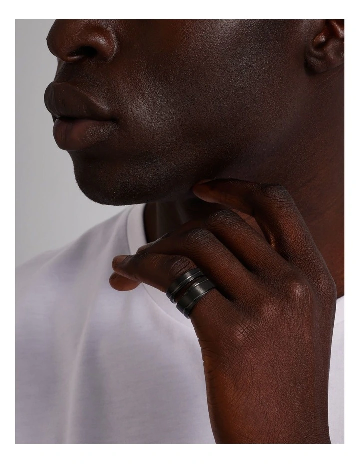 Clean Lines Ring 2 Pack Ring in Black image 6