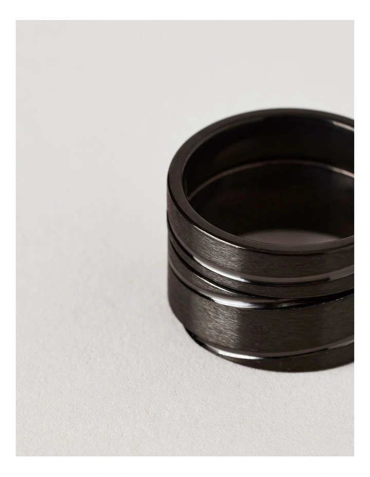 Clean Lines Ring 2 Pack Ring in Black image 7