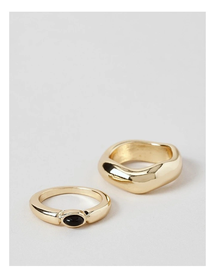 Stone 2Pk Rings in Gold image 3