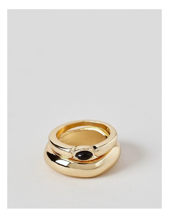Stone 2Pk Rings in Gold image 5