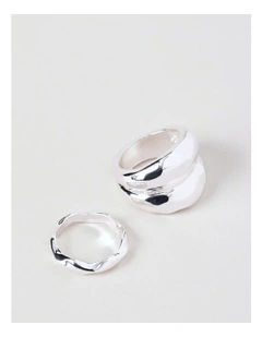 Double Chunky Ring in Silver