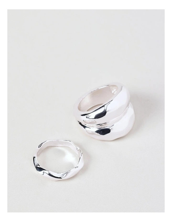 Double Chunky Ring in Silver image 1