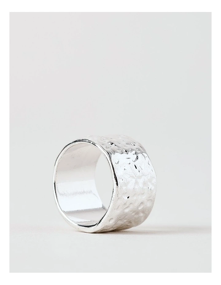 Beaten Ring in Silver image 2