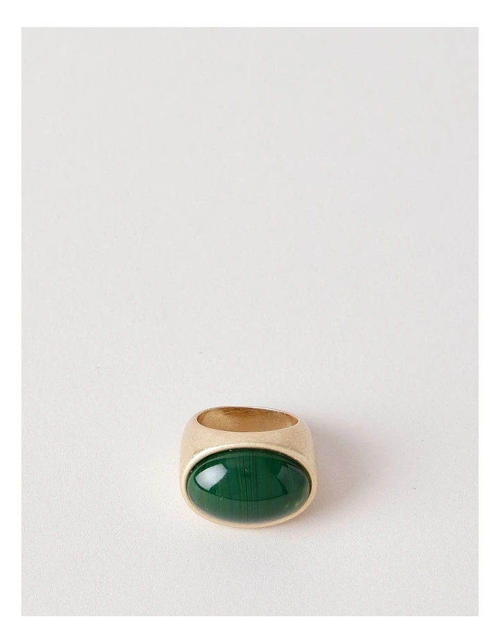 Gold and Jade Stone Ring in Gold image 1