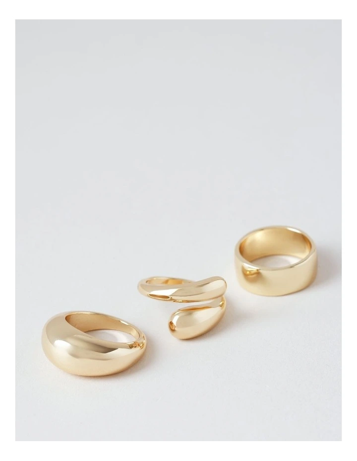 Piper 3PK Rings in Gold image 1