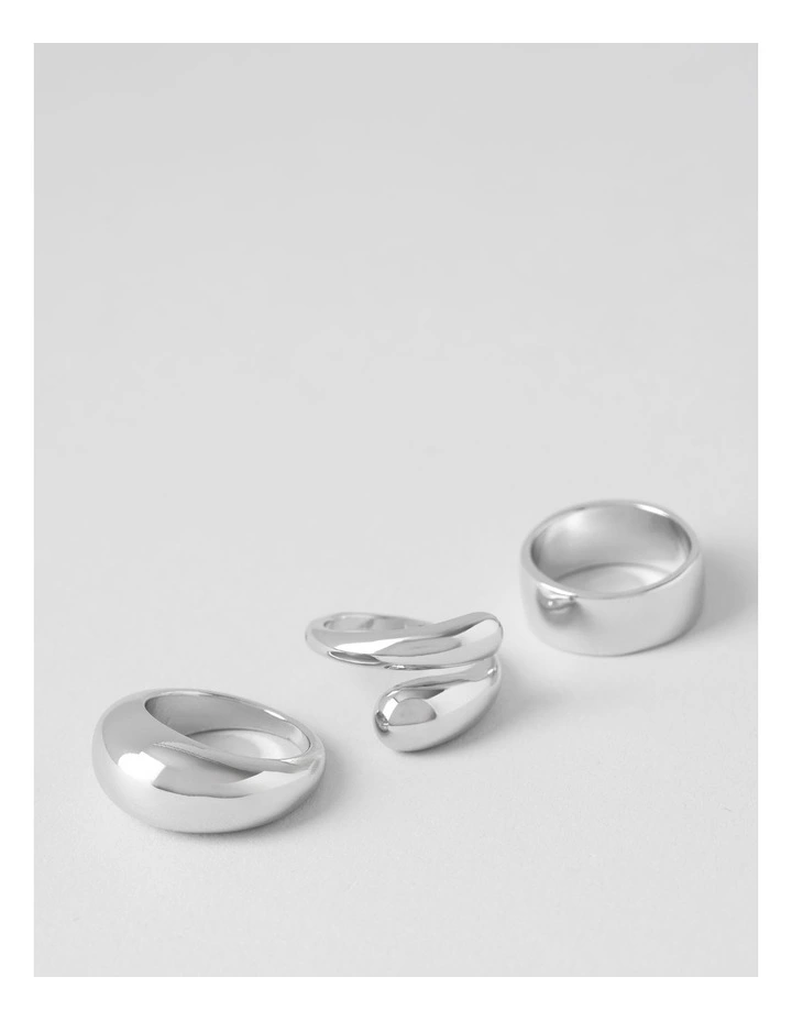3 Pack Rings Silver image 1