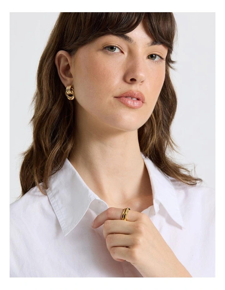 Wavy 2PK Ring in Gold image 2