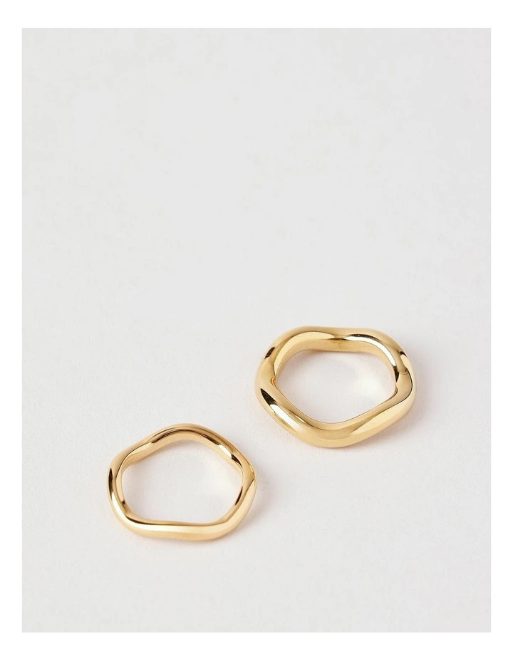 Wavy 2PK Ring in Gold image 3