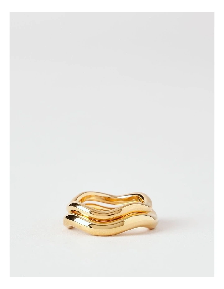 Wavy 2PK Ring in Gold image 5
