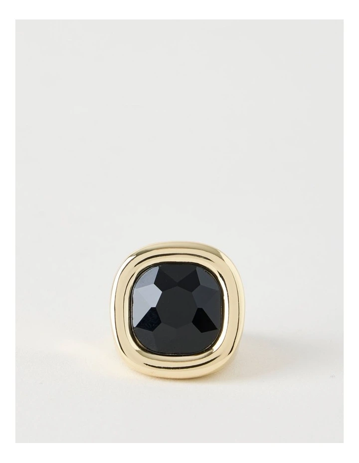 Gold and Jet Stone Ring image 3
