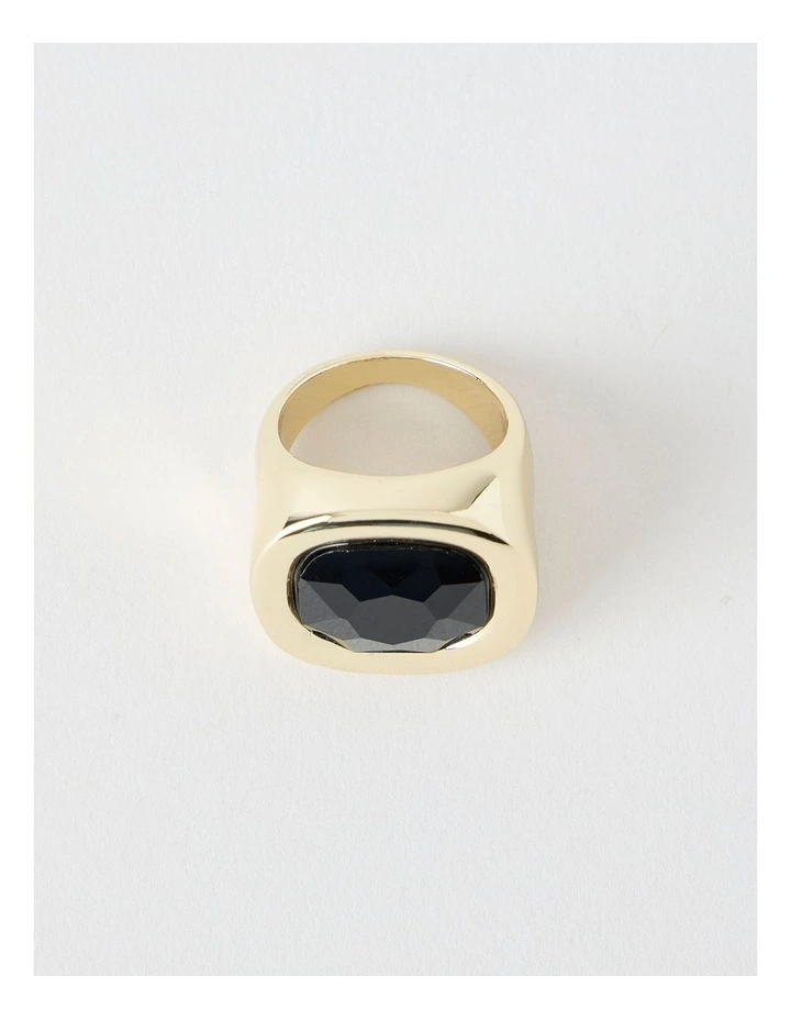 Gold and Jet Stone Ring image 5