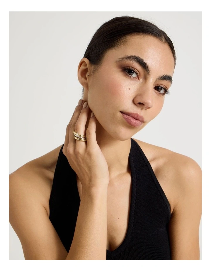 Two Tone Rings 3-Pack in Silver and Gold image 2