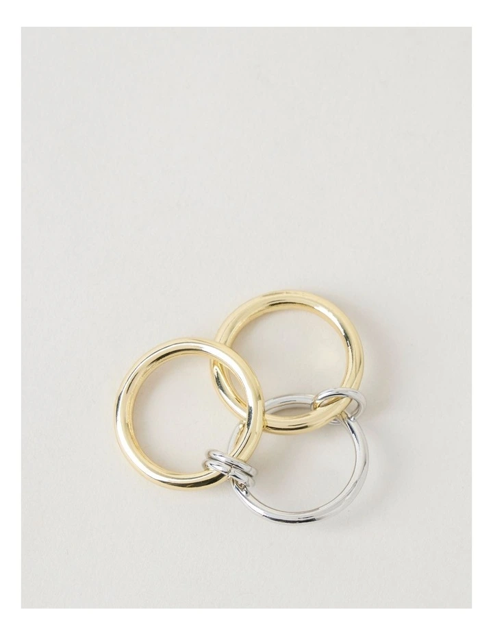 Two Tone Rings 3-Pack in Silver and Gold image 3