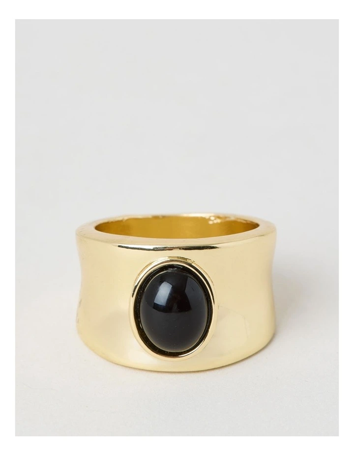 Black Stone Ring A89315Bw image 1