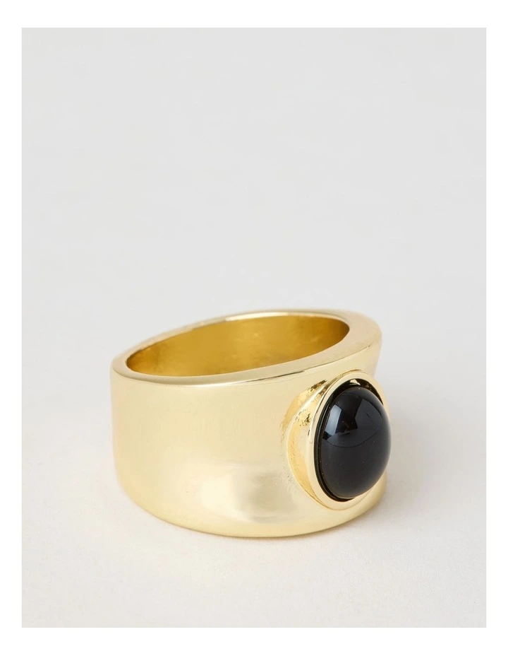 Black Stone Ring A89315Bw image 3