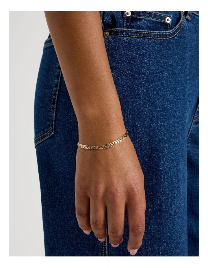 Initial Bracelet and Box in Beige image 2