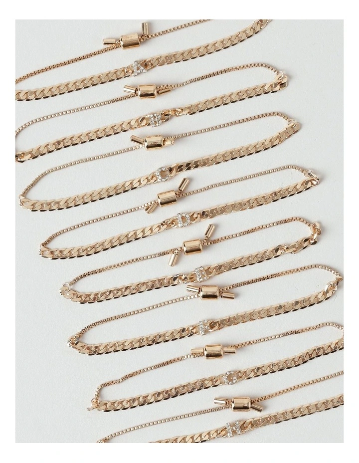Initial Bracelet and Box in Beige image 3