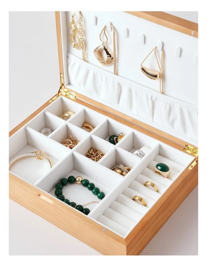 Design Studio Wooden Jewellery Box in Natural image 3