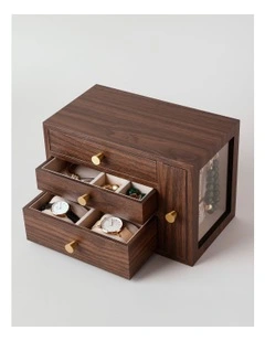 Side Panel Jewellery Box in Brown