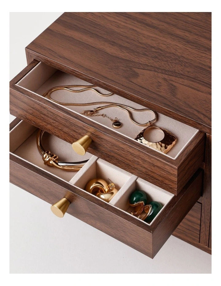 Side Panel Jewellery Box in Brown image 4