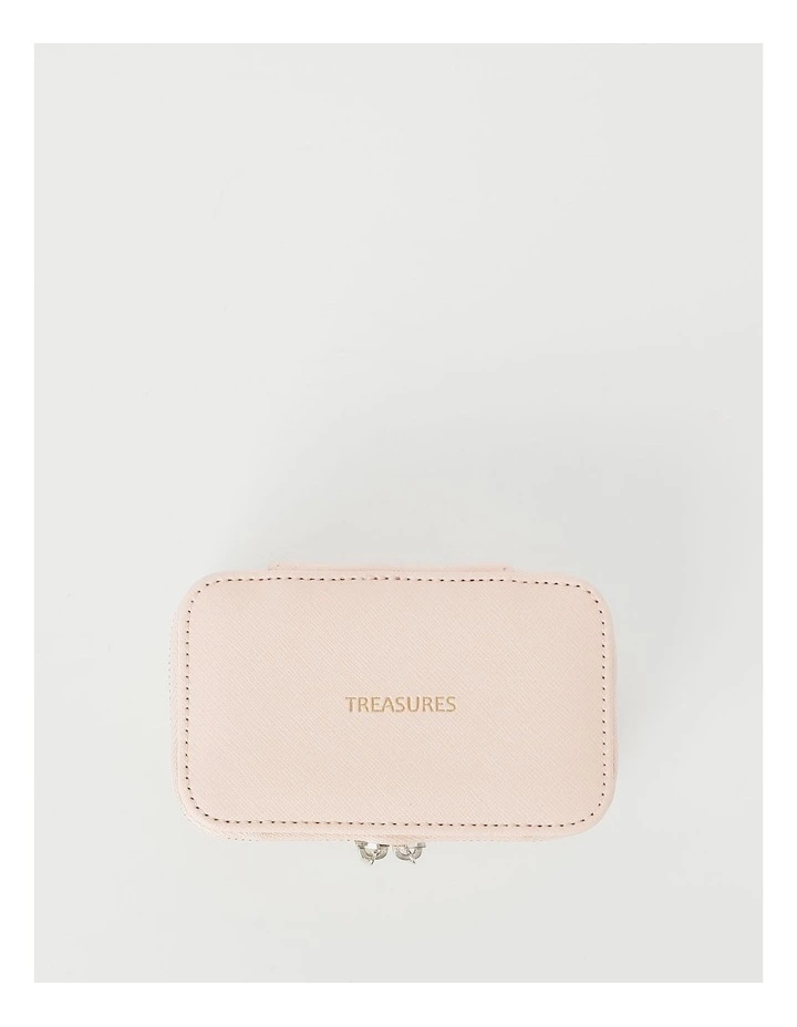 Small Zip Around Jewellery Box in Blush image 5