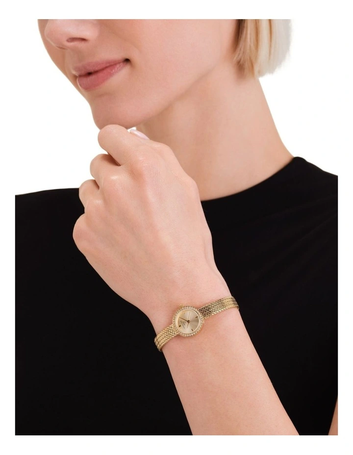 Mini Small Edit Champagne Watch in Gold image 2